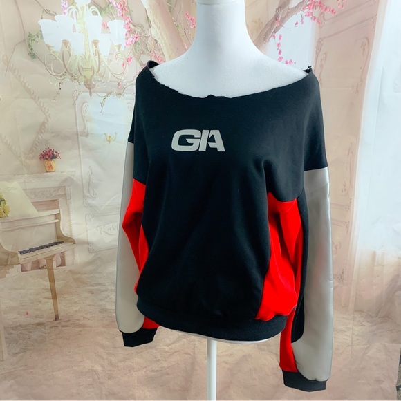 SOLD I AM GIA Sabrina Off Shoulder Sweatshirt - Picture 4 of 11
